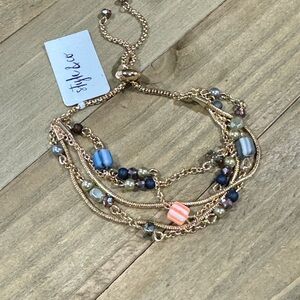 New STYLE & CO Beaded Multi-Row Slider Bracelet